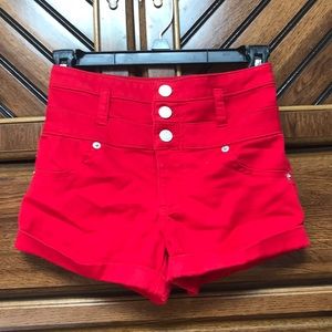 bombshell red super soft shorts